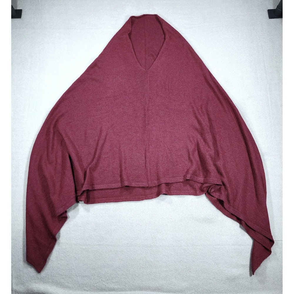 100% Cashmere Poncho Wrap Burgandy Handmade Nepal Luxury Wrap Cape Lagenlook